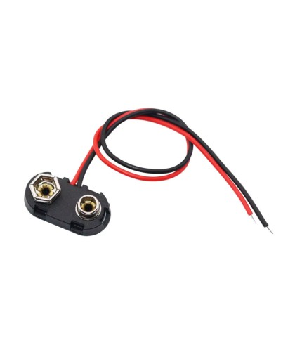 9V Batterij Clip - 15cm - Hard - T-vormig