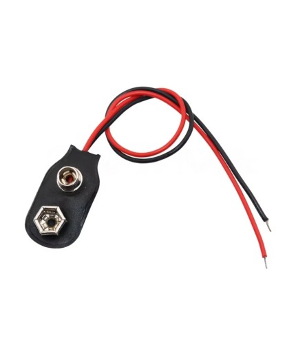 9V Batterij Clip - 15cm - Zacht - I-vormig
