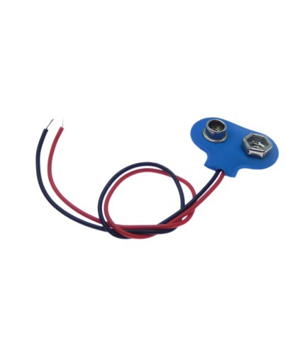 9V Batterij Clip Blauw - 15cm - Zacht - T-vormig