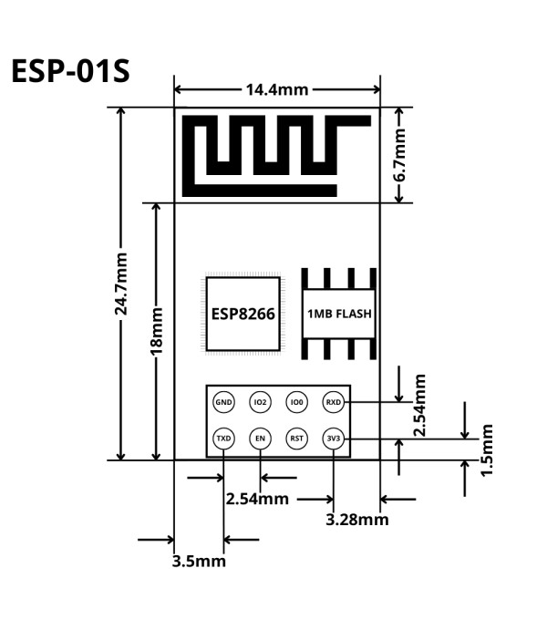 ESP-01S Wi-Fi Development Board - ESP8266