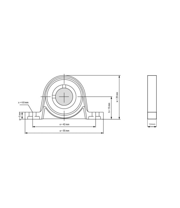KP08 Lagerblok - 8mm As